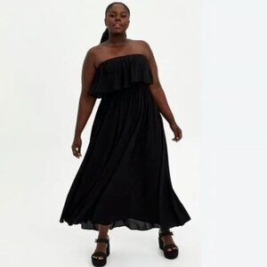 TORRID Maxi Dress Size 5X Challis Strapless Smocked NWT Flowy Lightweight NEW
